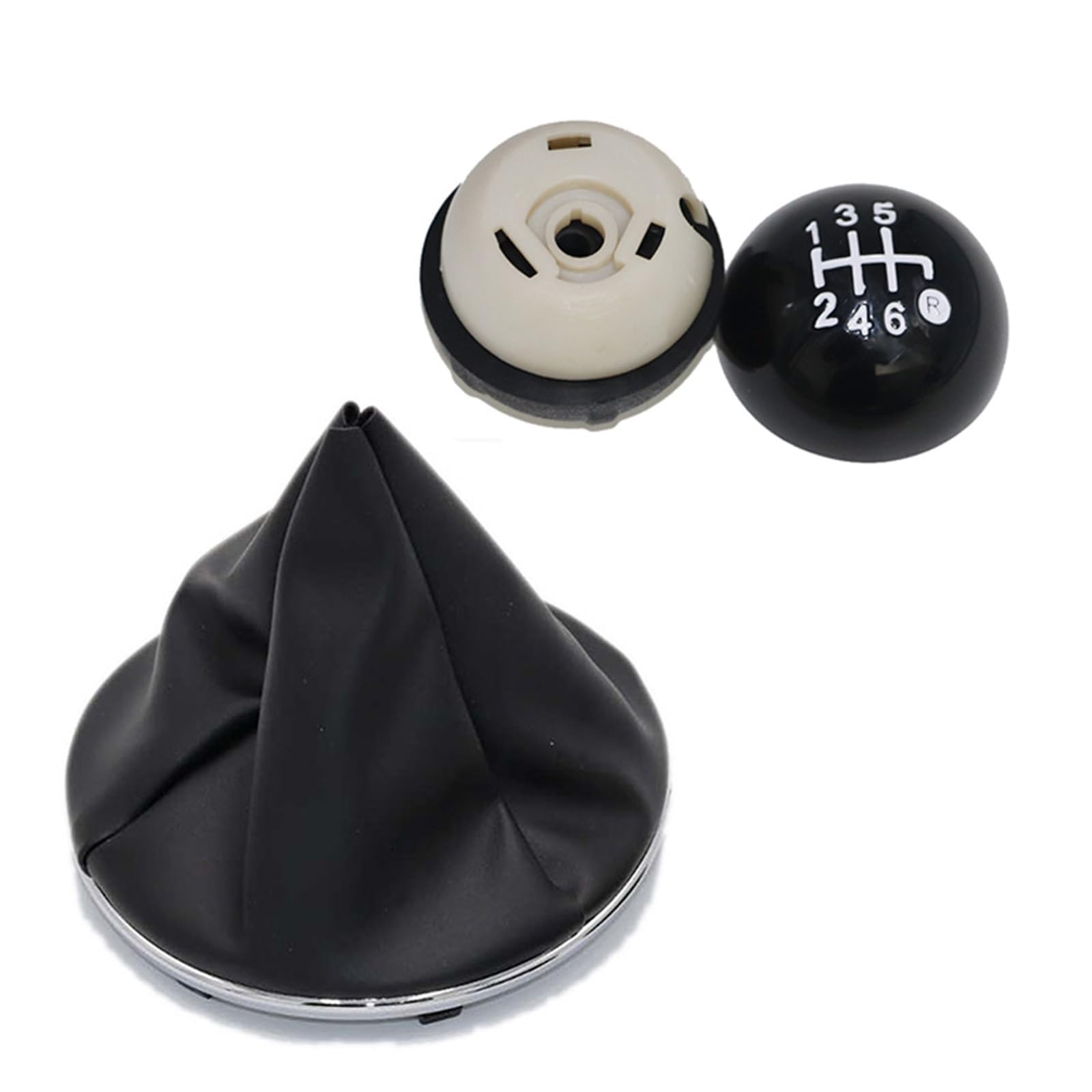 Wphlyz 6 Speed Set Head Change Lever Knob For Fiat 500 500C 2007-2018 5 Speed Gear Shift Knob Sitck Head Leather(6 Speed Set)