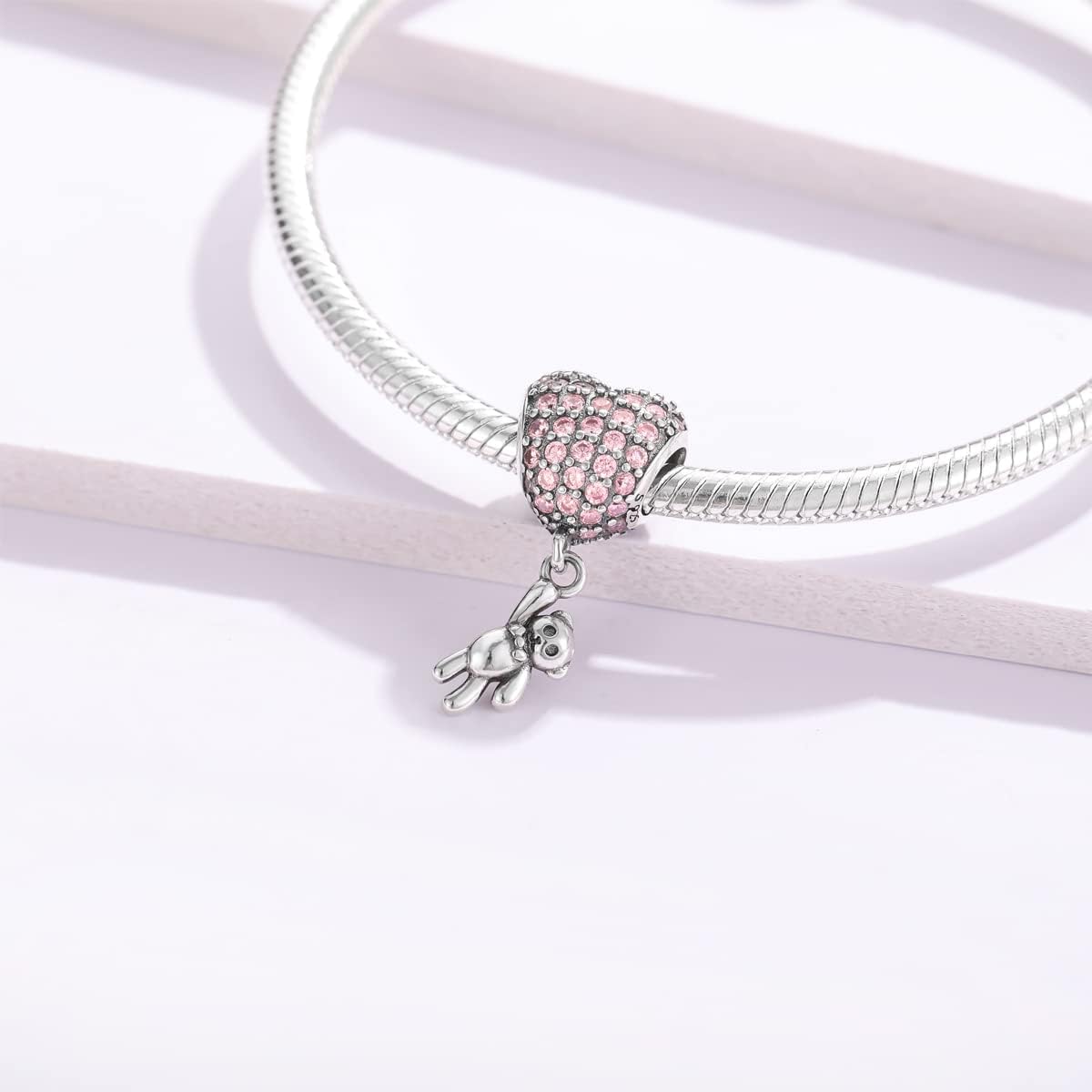 XinYouZhi Animal S925 Sterling Silver Bead Charms for Bracelets with Cubic Zirconia for Jewelry Making Birthday Valentines Day Charms for Women - Image 4