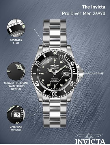 Invicta 26970 Zegarek, 40 mm, Srebrny/Czarny