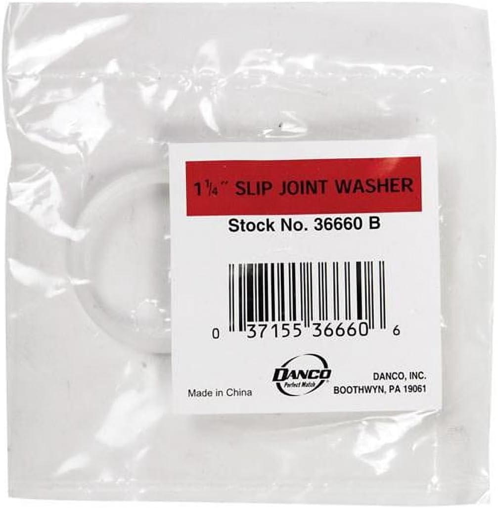 Danco 36660 Poly Slip Joint Washer (1 per Bag), Grey, 11/4", Faucet