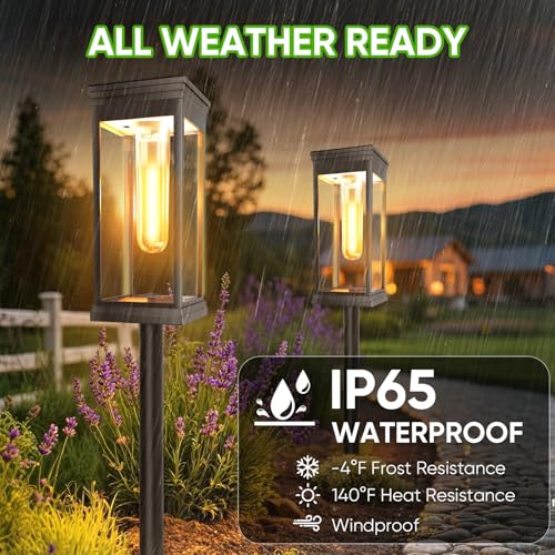 8 Pack Solar Pathway Lights Outdoor,Waterproof Brighter Solar Outdoor Lights,Auto On/Off Solar Lights Outdoor Garden,Outdoor Solar Lights for Walkway Driveway Garden by Yorezcop - Image 3