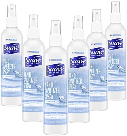Suave Hand Sanitizer Kills 99.9% of Germs Alcohol Based Antibacterial Hand Sanitizer 10 oz, Pack of 6