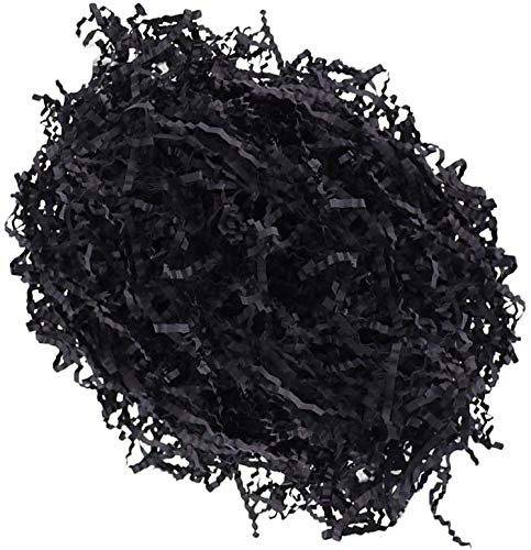 Taotenish 100g/pack Shredded Crinkle Paper Raffia Paper Confetti for Gift Box Packing Filling Dry Straw Gifts - Black