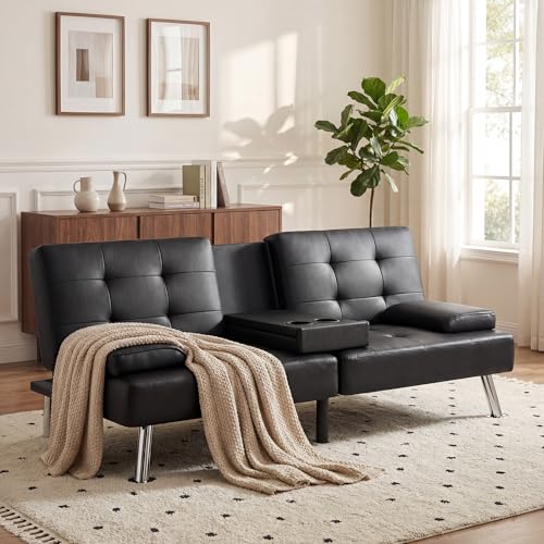 YESHOMY Modern Futon Sofa Bed, Convertible Futon Couch with Adjustable