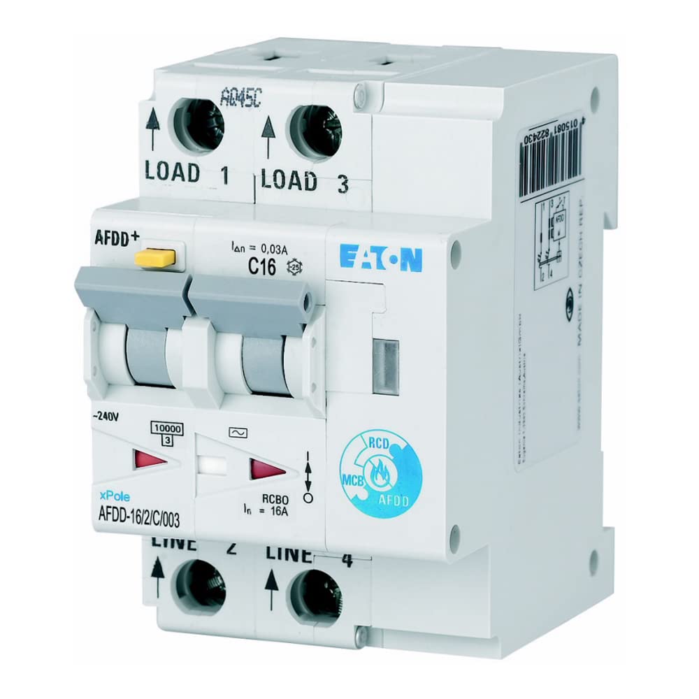 EATON AFDD-16/2/C/003 Interruptor Fallo Arco Eléctrico, 2 Polos, C16A, 30 mAh, Tipo AC