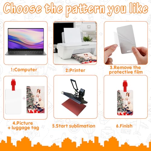 48 Pcs Sublimation Luggage Tag Blanks, Double Sided Aluminum Tags with 48 Color Straps, Customizable Travel ID Card Holder for Suitcases, Pet Collars, Business, Sports (4 Colors, DIY Heat Transfer)4