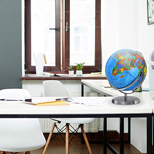 KINGSO 12 in World Globe Large Globes for Kids 720° Rotation Globe of World with Sturdy Steel Stand Over 4000 Locations Educational Toy Gift Adult Geography Globe for Students Teachers Children - Thumbnail 6