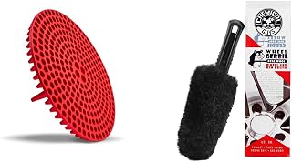 Chemical Guys DIRTTRAP02 Cyclone Dirt Trap Car Wash Bucket Insert Car Wash Filter Removes Dirt and Debris While You Wash (Red) & Acc_B01 Gerbil Wheel and Rim Brush