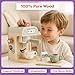 Wooden Toy Coffee Maker for Kids - 11PC Kids Kitchen Playset with Espresso Machine Toy and Pretend Play Kitchen Accessories - Pretend Play Toys for Toddler Girls and Boys Ages 3 and Up by Hey Play
