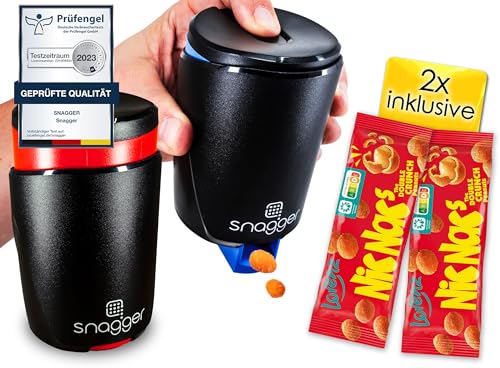 snagger DOPPELPACK - Der Snackspender/saubere Hände beim snacken/geeignet für Erdnüsse, NicNacs, UVM/Gamer Geschenk, Geschenke für Männer Frauen, Nicnac Spender / (Doppelpack-Classic)