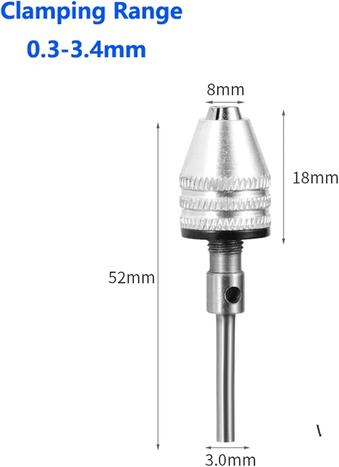 Drill Chuck Keyless Screwdriver Impact Driver Adaptor Electric Micro Motor Clamp Mini Chuck Fixture Hex Shank Drill Bits Adapter(0.3-3.4 3mm)