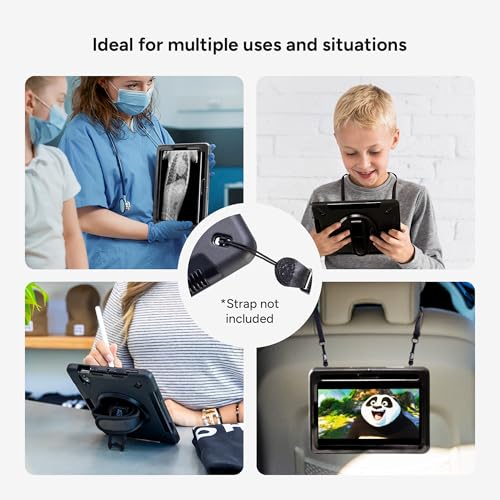 ZAGG Rugged Tablet Case for iPad Air 11" (M5)/ (M4)/ (M3)/ (M2) - Protective, 360° Rotating Hand Strap, Integrated Kickstand, Drop-Proof, Ideal for Business, Warehouse, and Field Use, Black by ZAGG - Image 3