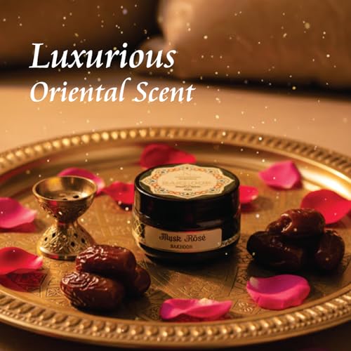 Image of Devdarshan Musk Rose Bakhoor (50g) Pack of 1| Premium Long-Lasting Oriental Aroma | Natural Resin for Home Fragrance, Meditation & Relaxation | Luxurious Scented Bakhoor