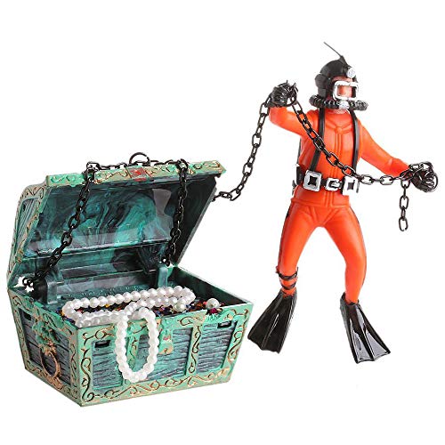 最安値 Bestgleダイバー アクアリウム宝箱ダイバー デコレーション水槽 オーナメント エアーポンプ 接続 可 オブジェ レイアウト オレンジ内装 熱帯魚 観賞魚 アクアリウム オレンジの価格比較