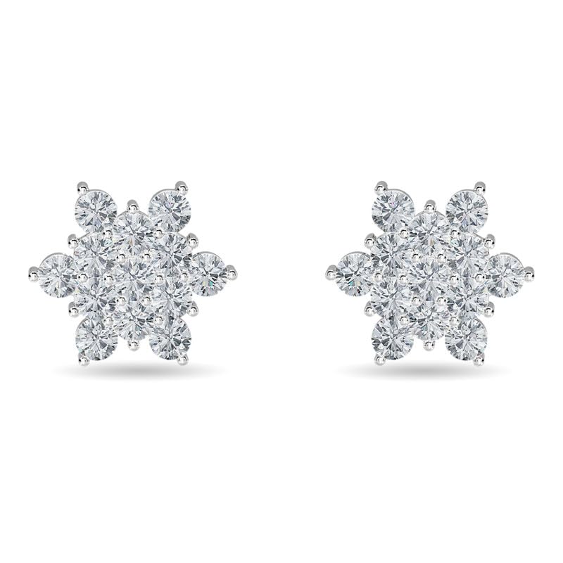 Image of KISNA JEWELS 14KT|18KT BIS Hallmark Pure Gold and Diamond Stud Earrings For Women with Screw Back clouser