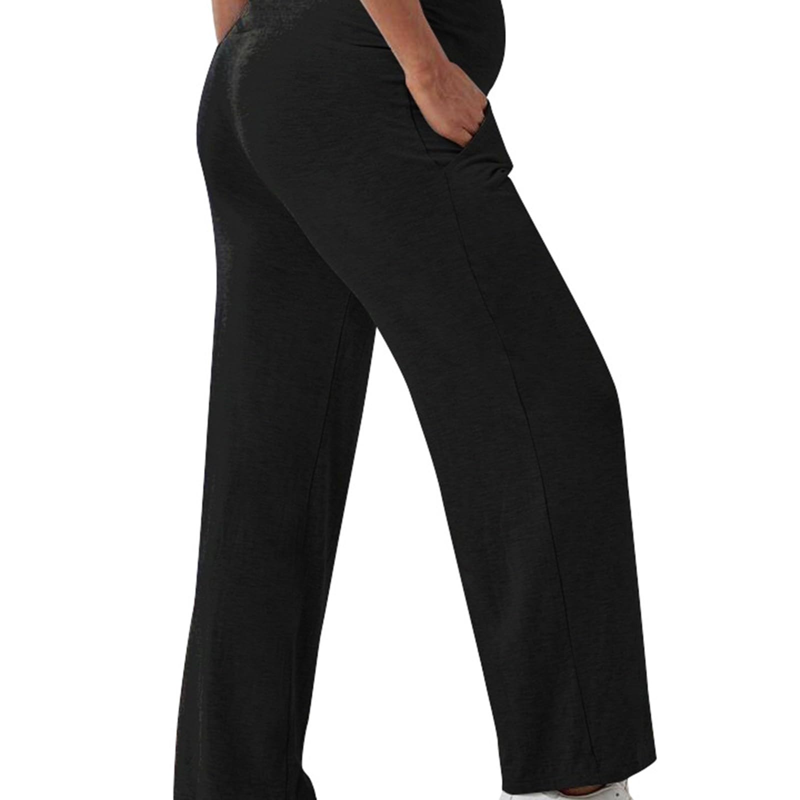 Pantalon de loisirs pour femme enceinte - Décontracté - Long et confortable - Pantalon de grossesse - Pantalon de maternité - Pantalon de jogging - Pantalon de maternité - Pantalon de maternité -