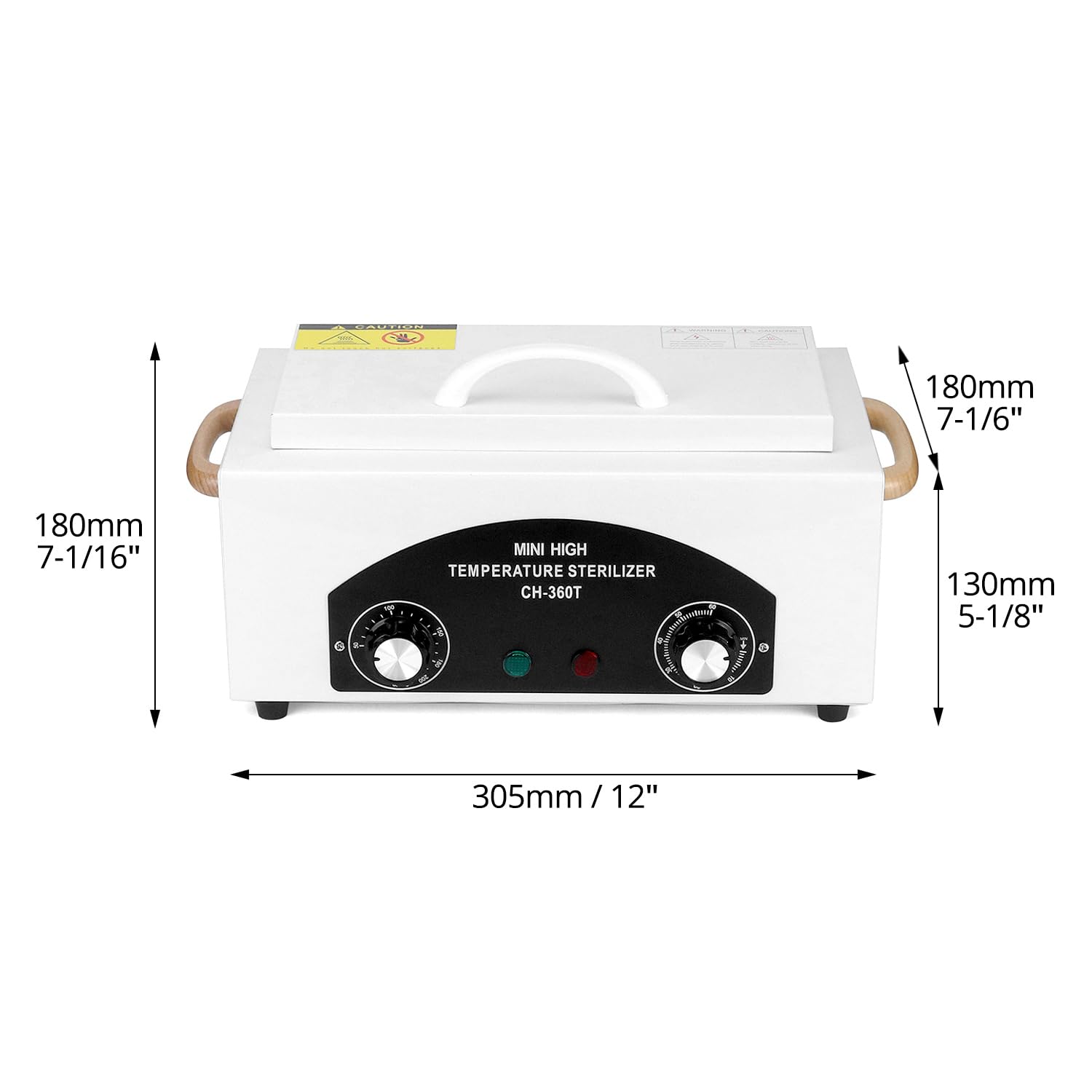 QWORK® Caja de calor seco 220 °C, 300 W, capacidad 2 L, temporizador 0-60 min, para herramientas de manicura, pedicura, peluquería y toallas