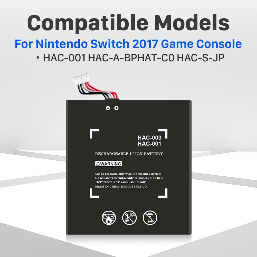 Batteria di ricambio HAC-003 da 4400 mAh per 2017 Nintendo Switch Console Handheld HAC-001 per console di gioco batteria ad alta capacità con kit di strumenti di riparazione