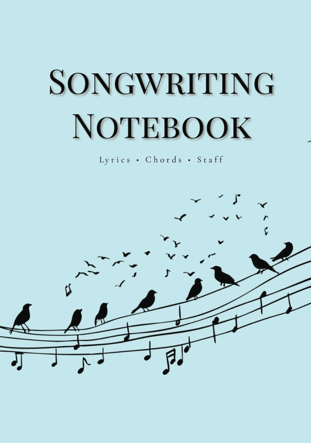 Cahier de musique premium bleu ciel avec portées pour compositeurs exigeants