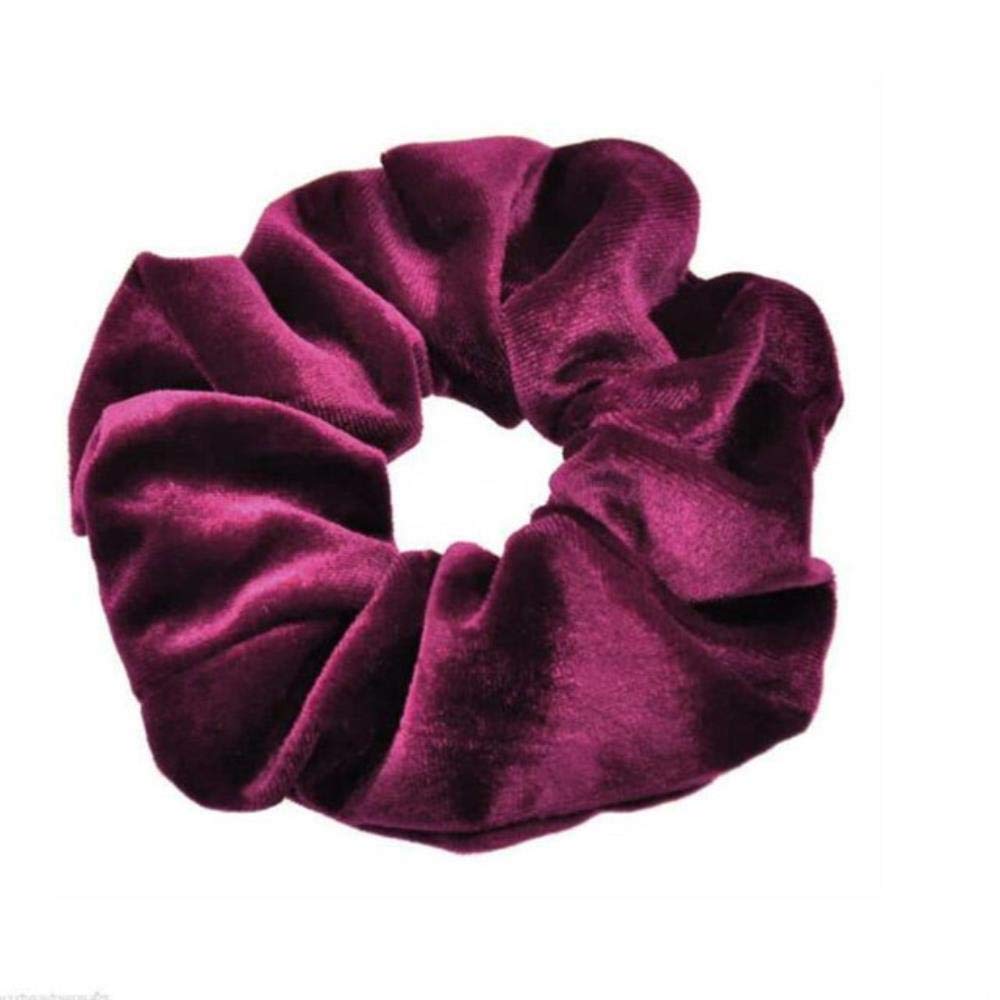 LAGEDOUDING Velvet Women Girls Elastic Hair Rubber Bands Accessories Gum For Women Tie Hair Ring Rope Ponytail Holder Headdress,Wine Red