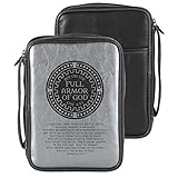 Armor of God Metallic Silver Polyurethane Bible Cover, Large Print