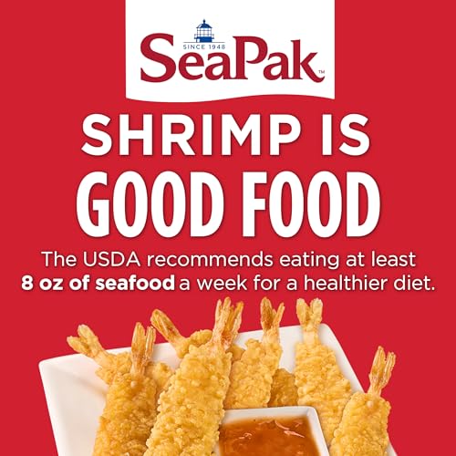 SeaPak Shrimp Tempura with Oven Crispy Breading, Sweet and Spicy Orange Sauce, Cooked Frozen Shrimp, 8.2 oz