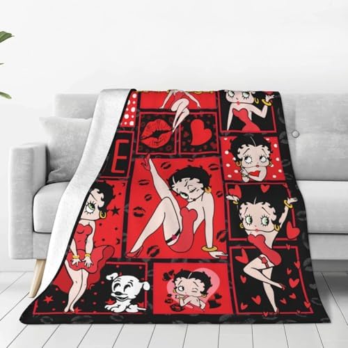 Cute Soft Flannel Throw Blanket Cartoon Blanket Warm Cozy Blanket for Livig Room Sofa 50 * 60 in