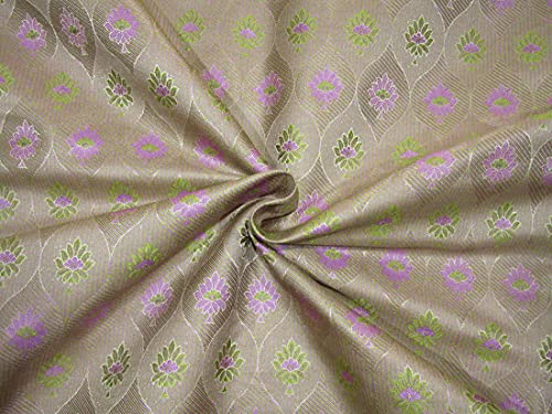 Brocart de soie lavande vert BRO731 tissu jacquard au mètre 111cm