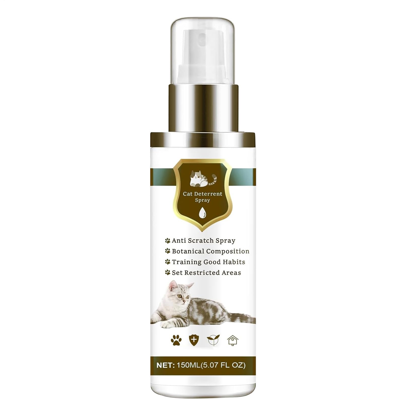 Spray Antigatos | 150ml Seguro Natural Antiarañazos - Control Interior Felino,Protege Neumáticos Sofás Alfombras Césped Patio Balcón Terraza Piscina