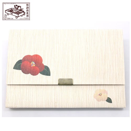 室町紗紙懐紙入れ七宝椿 (KR-018)和詩倶楽部Kaishi case, Muromachi shoushi