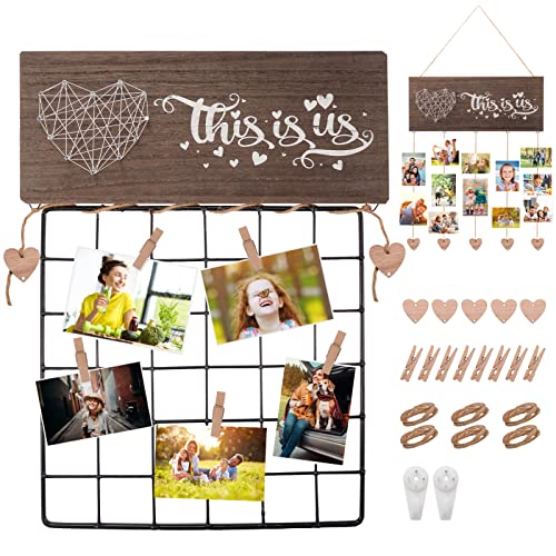 Bohaluo For Mom Picture Frames Collage Wall Decor With Grid Panels, Housewarming Gifts New Home Wall Decor Sign This Is Us Home Hanging Photo Holder Wedding Gifts For Couples #TOP26