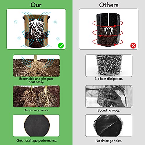 Visible Potato Grow Bags 10 Gallon with Flap 3-Pack,Potatoes Growing Containers with Handles&Visible Space, Heavy Duty Thickened Aeration Nonwoven Fabric Pots,alse for Tomato Strawberry