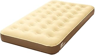 FIELDOOR エアベッド ツインサイズ (約)幅97cm×奥行き185cm×厚さ23cm ベージュ×ブラウン