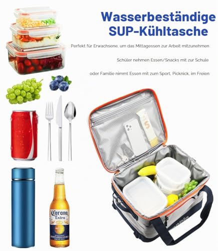 Sup Kühltasche Wasserdicht Premium Stand up Paddle Zubehör Auslaufsicher, Sup Board Tasche Ultraleicht Picknick Rucksack für Kajak,Camping, BBQ - w/Befestigungs, Clips & Flaschenöffner