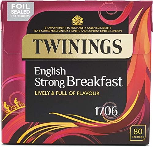 Twinings Strong English Breakfast Black Tea, 80 Tea Bags