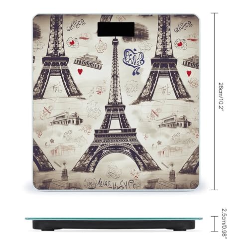 Báscula de Baño Digital Torre Eiffel con Pantalla LCD miniatura 2