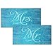 Classy Bride Mr. and Mrs. Beach Towel Set - Turquoise