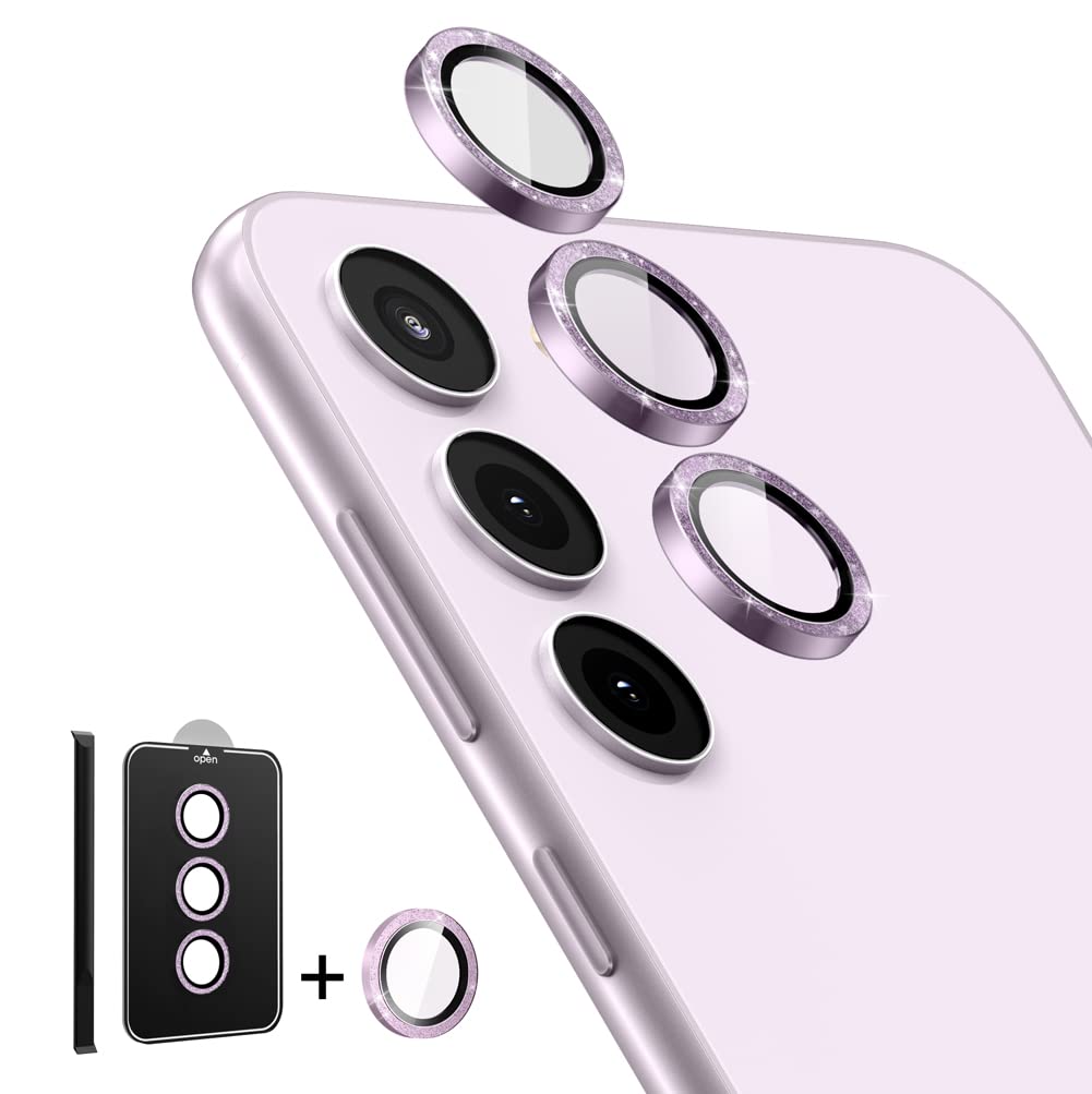 i-Blason Camera Lens Protector for Samsung Galaxy S23 & S23 Plus, [9H Tempered Glass] Ultra-Thin Anti-Scratch Glass Camera Cover [Includes Easy Removal Tool] (PurpleGlitter)