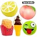 DANCING LEAVES 5pcs Jumbo Squishies, Lemon, Peach, Ice Cream Cone, Emoji Bun, French Fries, Slow Rising Squeeze Kawaii Squishies Scented Charms Hand Wrist Stress Relief Toys