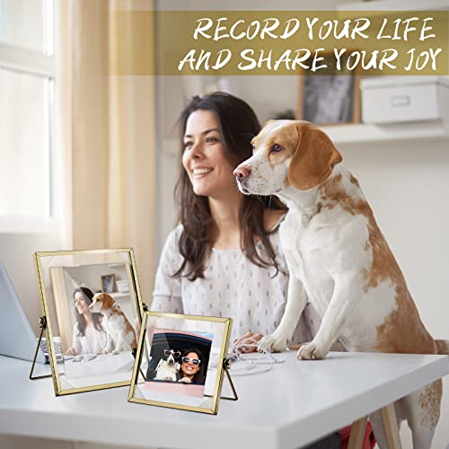 3 Packs Glass Photo Frame Collection Gold Floating Frame Simple Metal Geometric Picture Frame With Glass Cover For Weddings Frame Stand For Art Display, 8.66 X 6.69, 7.87 X 5.91, 5.91 X 5.91 Inches #TOP4