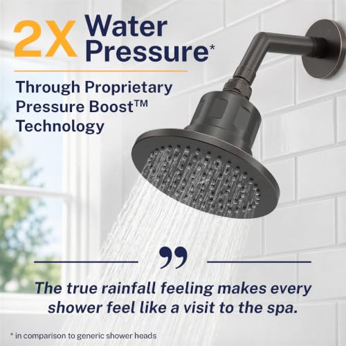 Image of Gillian Filtered Shower Head for Hard Water - High Pressure Metal Showerhead Filter For Hair and Skin with Genuine KDF-55 - Removes Toxic Chemicals, Chlorine and Heavy Metals, Oil Rubbed Bronze