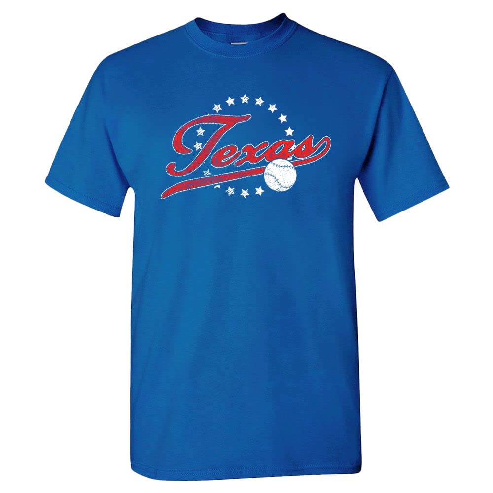 Pro Baseball Vintage Team Men's Retro Fan Apparel, Texas - Royal Shirt, Medium — image 1