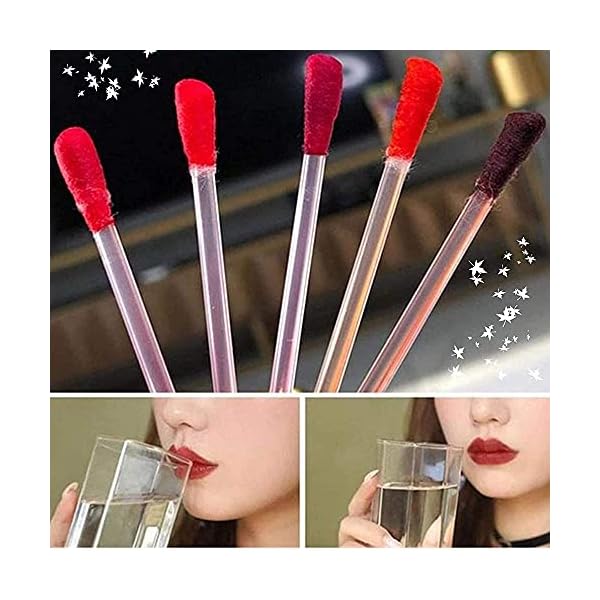Yvemk Tattoo Lipstick Cotton Swab, 20 Pcs Tattoo Lip Stain Long Lasting Waterproof Matte Lipstick, Portable Lipstick Cotton Swab, Women Non-stick Lip Tints