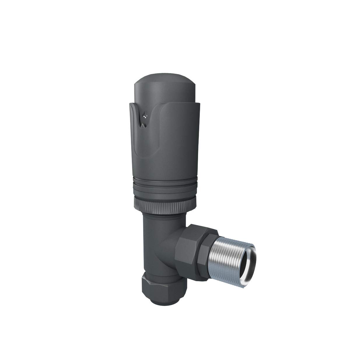 Valvola termostatica ad Angolo TRV per termosifoni di Design Antracite Rubinetti per Riscaldamento centralizzato con valvola ad Angolo Manuale in Omaggio