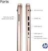 Laptop HP 14" para Estudiantes y Negocios con Office 365 por 1 Año, Copilot IA, Almacenamiento 640GB (128GB SSD+512GB Tarjeta SD), 4GB RAM, Procesador Intel Quad-Core, Incluye Hub PLUSERA 8 en 1, Win11, Dorado Rosa 4