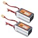 FLOUREON 4S 14.8V 1500mAh 45C Lipo Battery with XT60 Plug for RC Airplane RC Helicopter RC Car Truck RC Boat RC Hobby Drone (2Packs)
