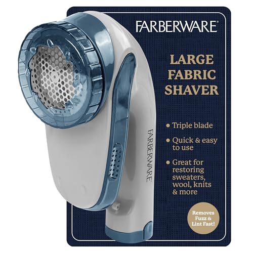 Image of Farberware Fabric Shaver & Lint Remover for Clothing, Large, Triple Blade