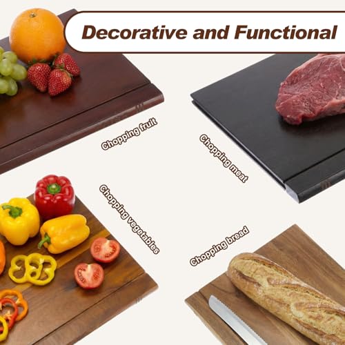 Set 4 tablas de cortar de madera de acacia con base miniatura 3