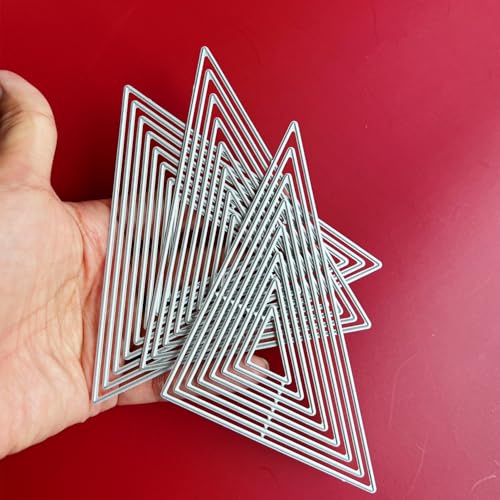 TuNan 3 Sets Cutting Dies Stencil Metal Template Molds, Embossing Tools for Scrapbook Album Paper DIY Crafts Card Making - (Triangle, 3 Styles)