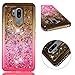 Produktbild HMTECH LG G7 Hülle Glitzer Gradient Grau Rosa Herz Flüssigkeit Fließende Gel Rückschale Liquid Weiche Silikon Durchsichtige Schale Bumper Etui für LG G7,Gray Pink Liquid
